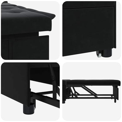 Schlafsofa Schwarz 67 x 194 x 38 cm Samt