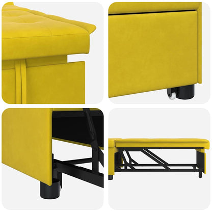 Schlafsofa Gelb 67 x 194 x 38 cm Samt