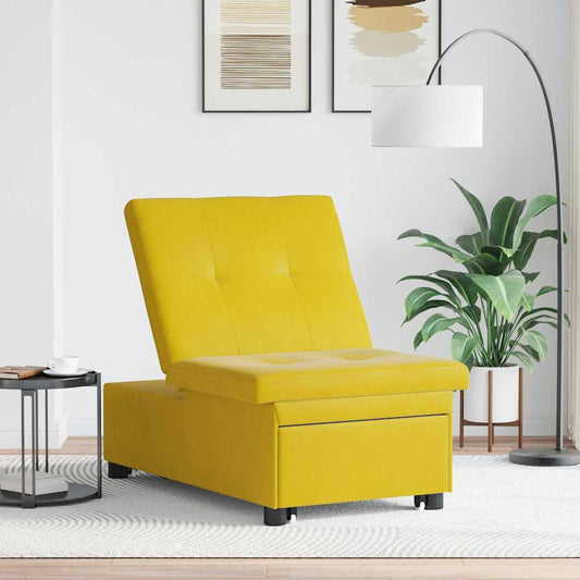 Schlafsofa Gelb 67 x 194 x 38 cm Samt