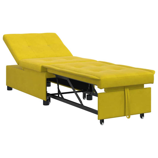 Schlafsofa Gelb 67 x 194 x 38 cm Samt