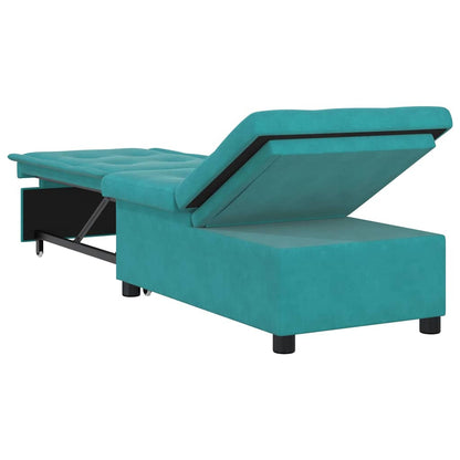 Schlafsofa Türkis 67 x 194 x 38 cm Samt