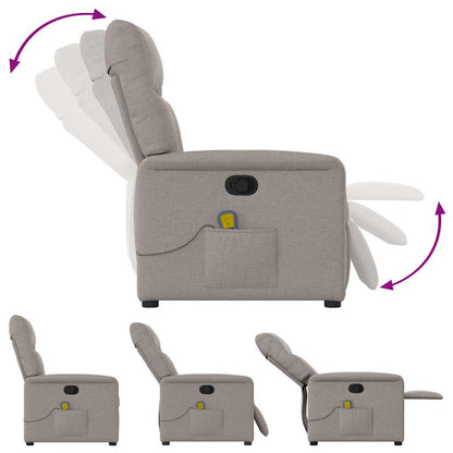 Massagesessel Taupe Stoff
