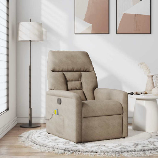 Massagesessel Taupe Mikrofasergewebe