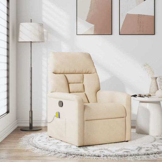 Massagesessel Beige Mikrofasergewebe