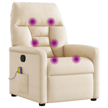 Massagesessel Beige Mikrofasergewebe