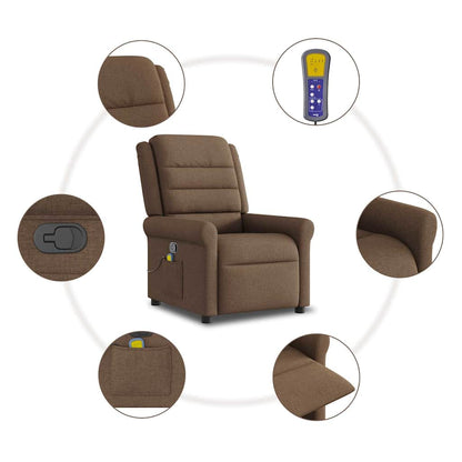 Massagesessel Braun Stoff