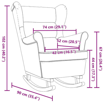 Schaukelsessel Dunkelgelb 74x90x102 cm Stoff
