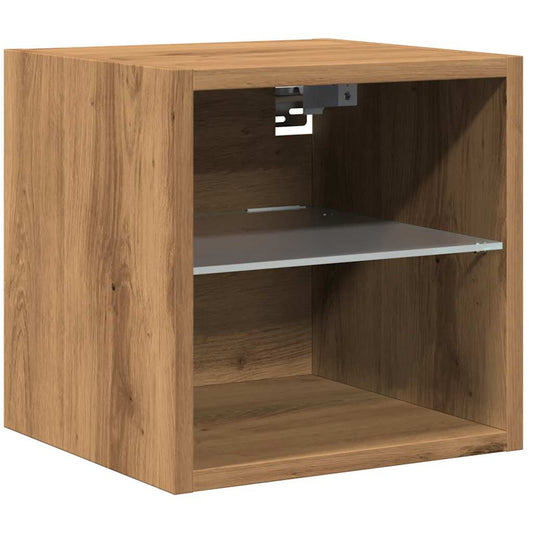 TV-Wandschrank mit LED-Leuchten Artisan-Eiche 30x28,5x30cm