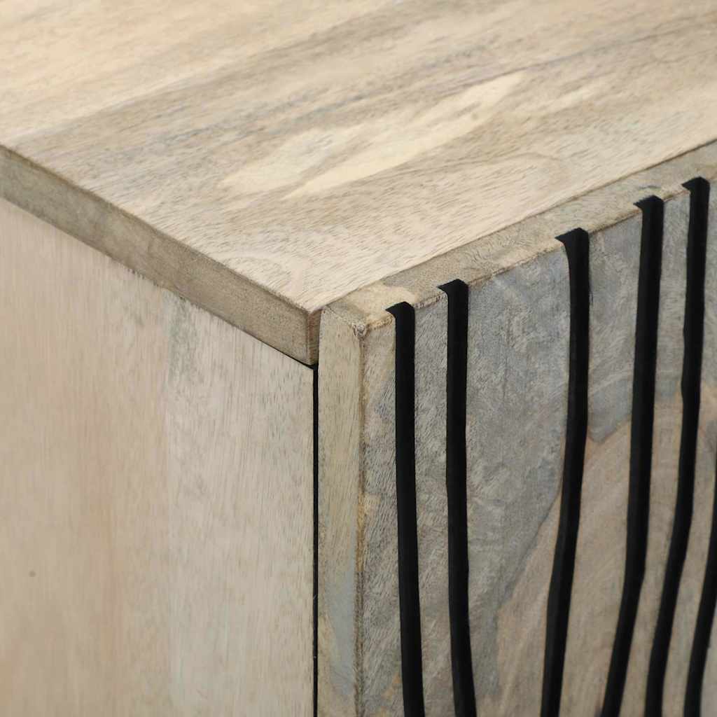 TV-Schränk Weiß 105 x 33 x 46 cm massives Mangoholz