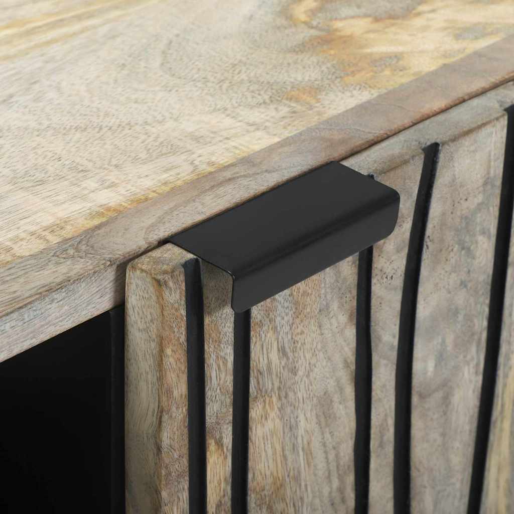 TV-Schränk Weiß 105 x 33 x 46 cm massives Mangoholz