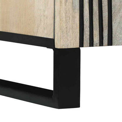 TV-Schränk Weiß 105 x 33 x 46 cm massives Mangoholz