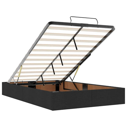 Ottoman-Bett mit Matratzen & LEDs Schwarz 120x200 cm Samt