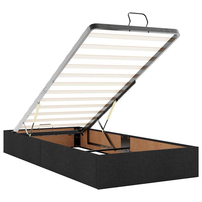 Ottoman-Bett mit Matratzen & LEDs Schwarz 180x200 cm Stoff