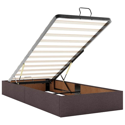 Ottoman-Bett mit Matratzen & LEDs Dunkelbraun 180x200 cm Stoff