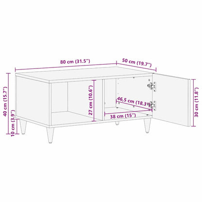 Couchtisch Honigbraun 80 x 50 x 40 cm massives Mangoholz