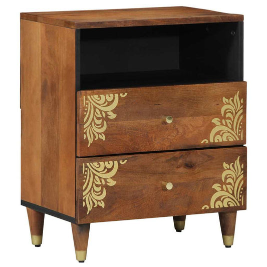 Nachttisch Honigbraun 50 x 33 x 62 cm massives Mangoholz