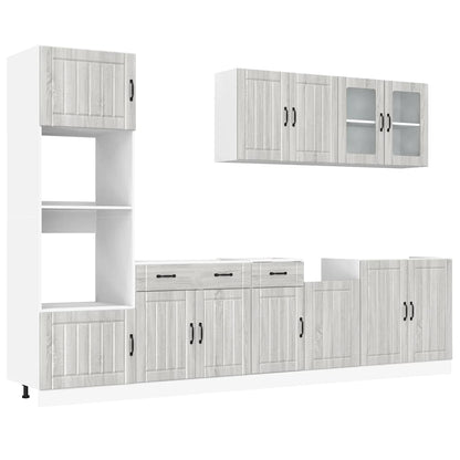 7-tlg. Küchenschrank-Set Kalmar Grau Sonoma Holzwerkstoff
