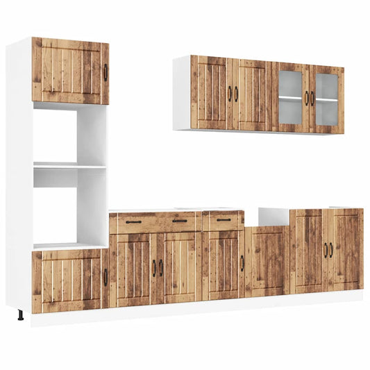 7-tlg. Küchenschrank-Set Kalmar Altholz-Optik Holzwerkstoff