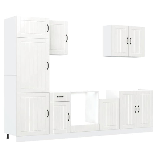 7-tlg. Küchenschrank-Set Lucca Weiß Holzwerkstoff