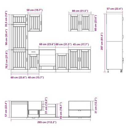 7-tlg. Küchenschrank-Set Lucca Sonoma-Eiche Holzwerkstoff