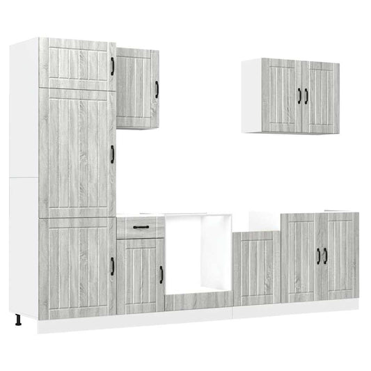 7-tlg. Küchenschrank-Set Lucca Grau Sonoma Holzwerkstoff