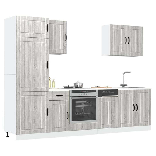 7-tlg. Küchenschrank-Set Lucca Grau Sonoma Holzwerkstoff