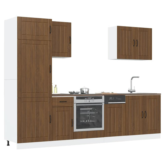7-tlg. Küchenschrank-Set Lucca Braun Eichen-Optik Holzwerkstoff