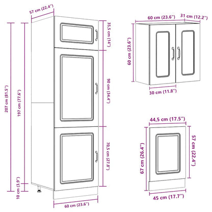8-tlg. Küchenschrank-Set Kalmar Schwarz Holzwerkstoff