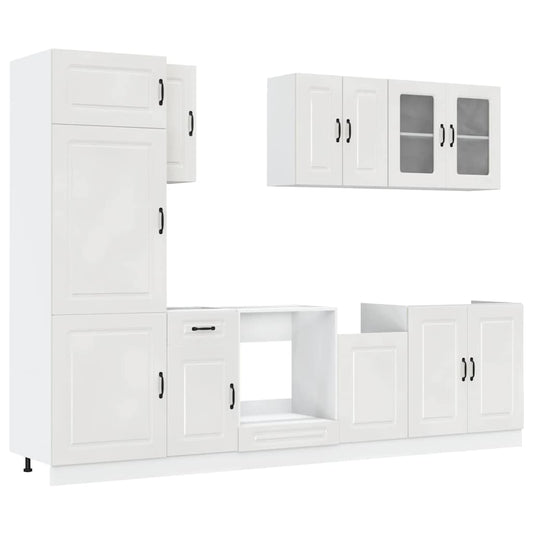 8-tlg. Küchenschrank-Set Kalmar Kalmar Hochglanz-Weiß Holzwerkstoff
