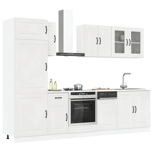 8-tlg. Küchenschrank-Set Kalmar Kalmar Hochglanz-Weiß Holzwerkstoff