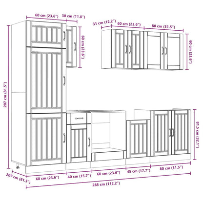 8-tlg. Küchenschrank-Set Lucca Weiß Holzwerkstoff