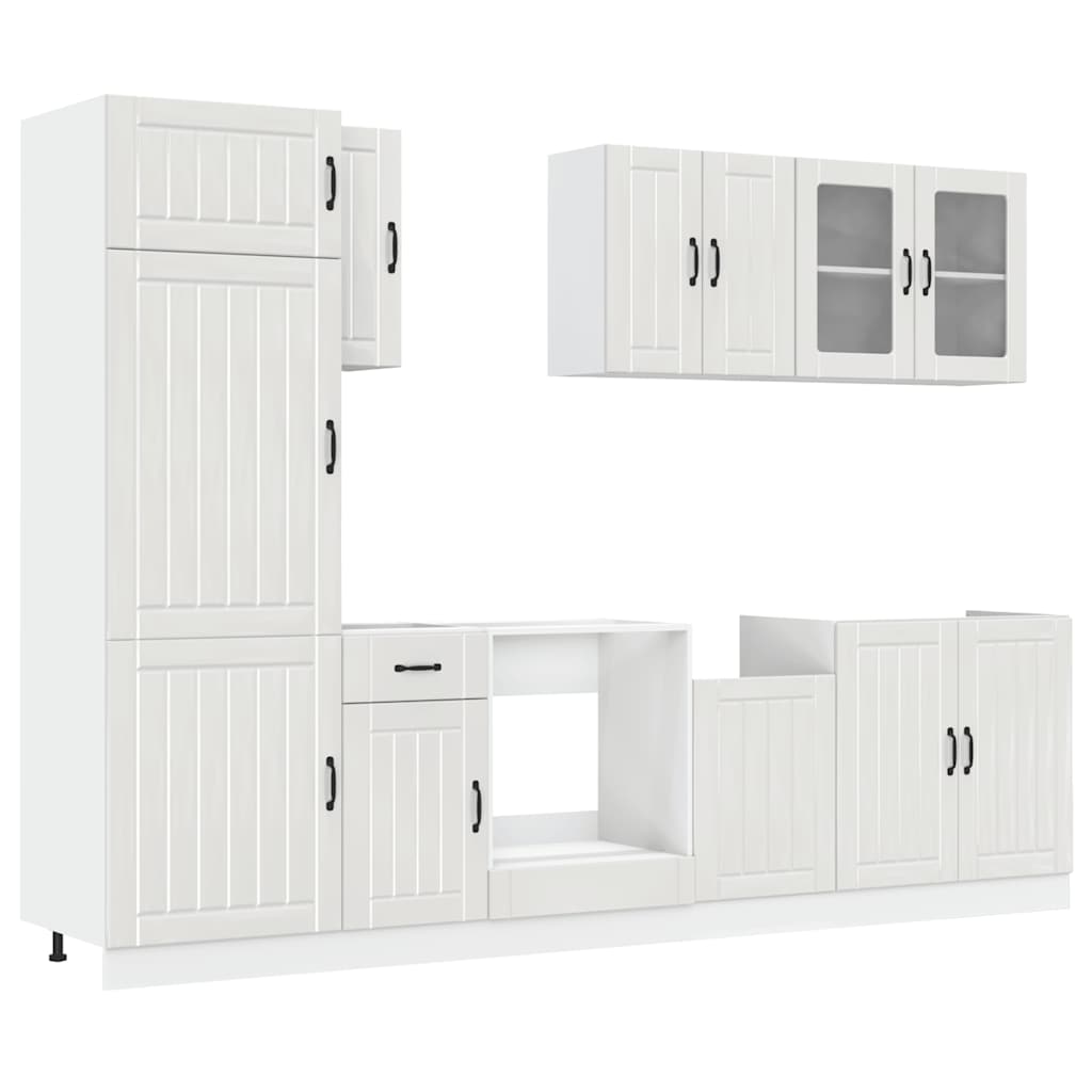 8-tlg. Küchenschrank-Set Lucca Hochglanz-Weiß Holzwerkstoff