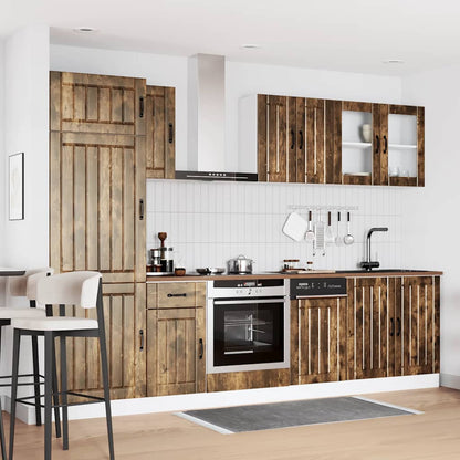 8-tlg. Küchenschrank-Set Lucca Räuchereiche Holzwerkstoff