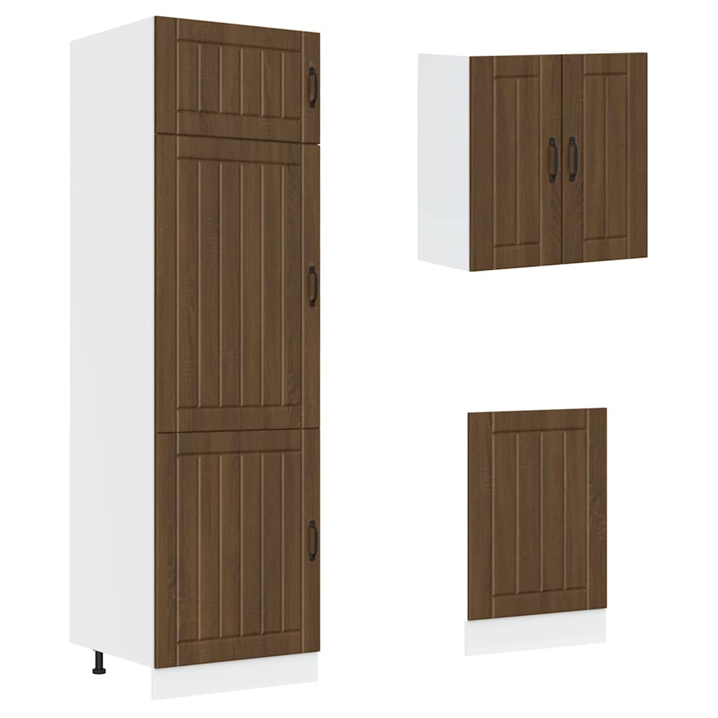 8-tlg. Küchenschrank-Set Lucca Braun Eichen-Optik Holzwerkstoff