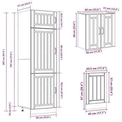 8-tlg. Küchenschrank-Set Kalmar Artisan-Eiche Holzwerkstoff