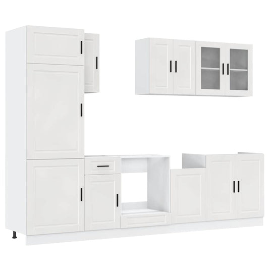 8-tlg. Küchenschrank-Set Porto Hochglanz-Weiß Holzwerkstoff