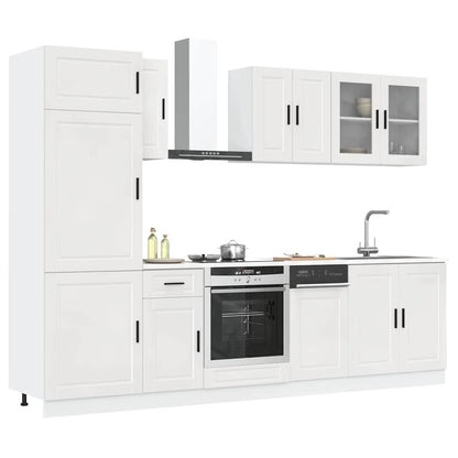 8-tlg. Küchenschrank-Set Porto Hochglanz-Weiß Holzwerkstoff
