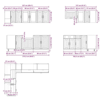 11-tlg. Küchenschrank-Set Lucca Altholz-Optik Holzwerkstoff