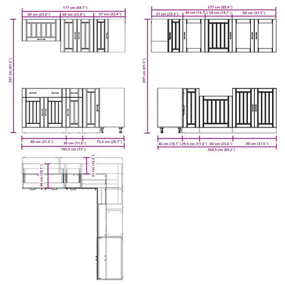 11-tlg. Küchenschrank-Set Lucca Weiß Holzwerkstoff