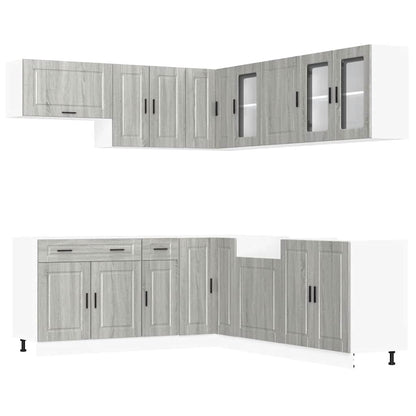 11-tlg. Küchenschrank-Set Porto Grau Sonoma Holzwerkstoff