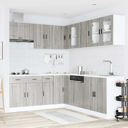 11-tlg. Küchenschrank-Set Porto Grau Sonoma Holzwerkstoff