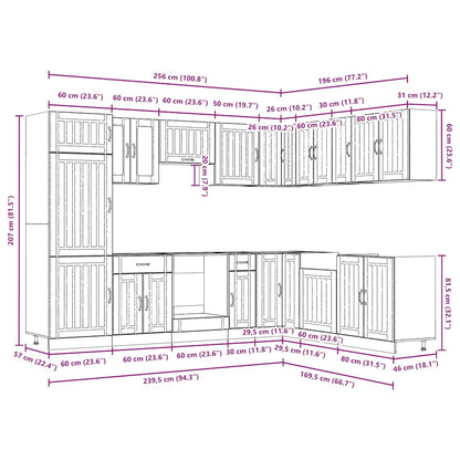 14-tlg. Küchenschrank-Set Lucca Weiß Holzwerkstoff