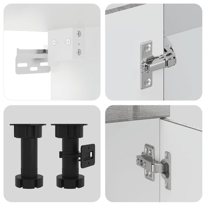 14-tlg. Küchenschrank-Set Lucca Grau Sonoma Holzwerkstoff