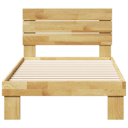 Massivholzbett mit Kopfteil ohne Matratze 90x200 cm Eichenholz