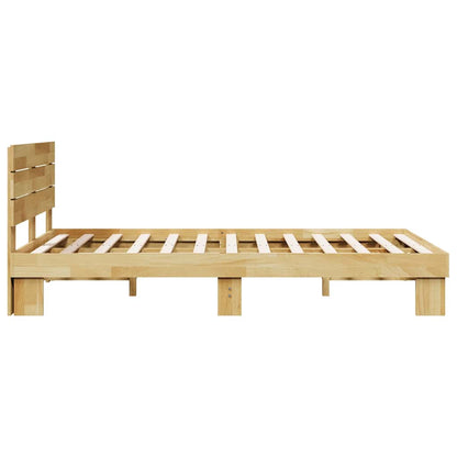 Massivholzbett mit Kopfteil ohne Matratze 120x200 cm Eichenholz
