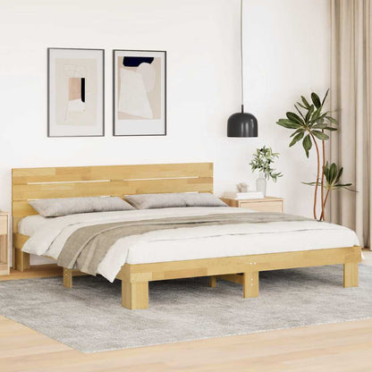Massivholzbett mit Kopfteil ohne Matratze 180x200 cm Eichenholz