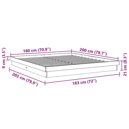 Massivholzbett ohne Matratze 180x200 cm Eichenholz