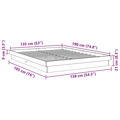 Massivholzbett ohne Matratze 135x190 cm Eichenholz