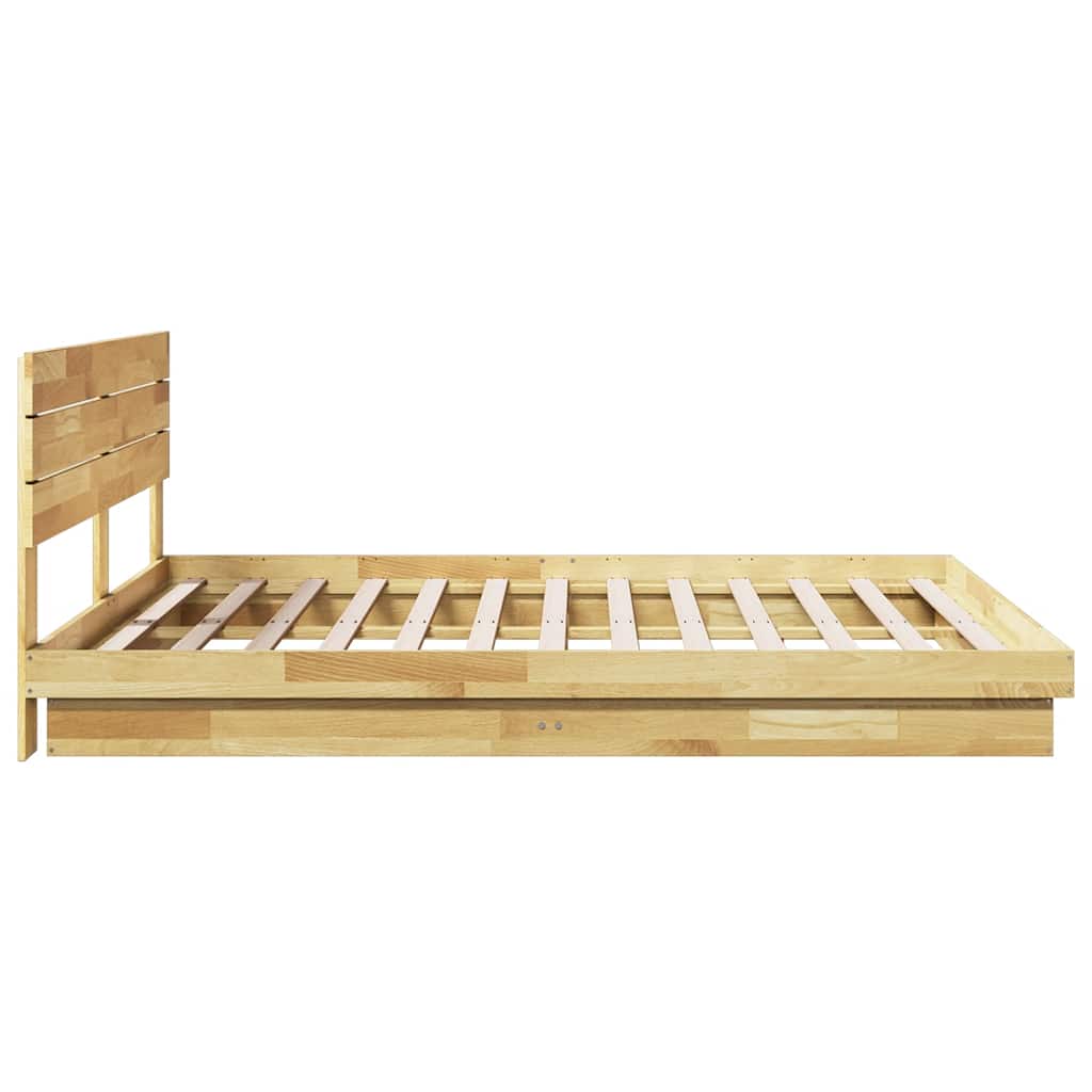Massivholzbett mit Kopfteil ohne Matratze 200x200 cm Eichenholz