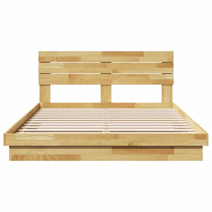 Massivholzbett mit Kopfteil ohne Matratze 160x200 cm Eichenholz